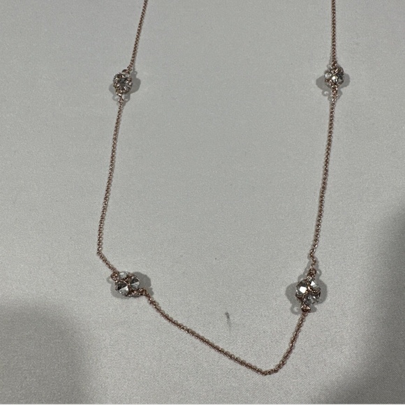 NWT $68 Kate Spade Lady Marmalade Scatter Necklace in Rose Gold Glass + DUST BAG - Picture 8 of 16